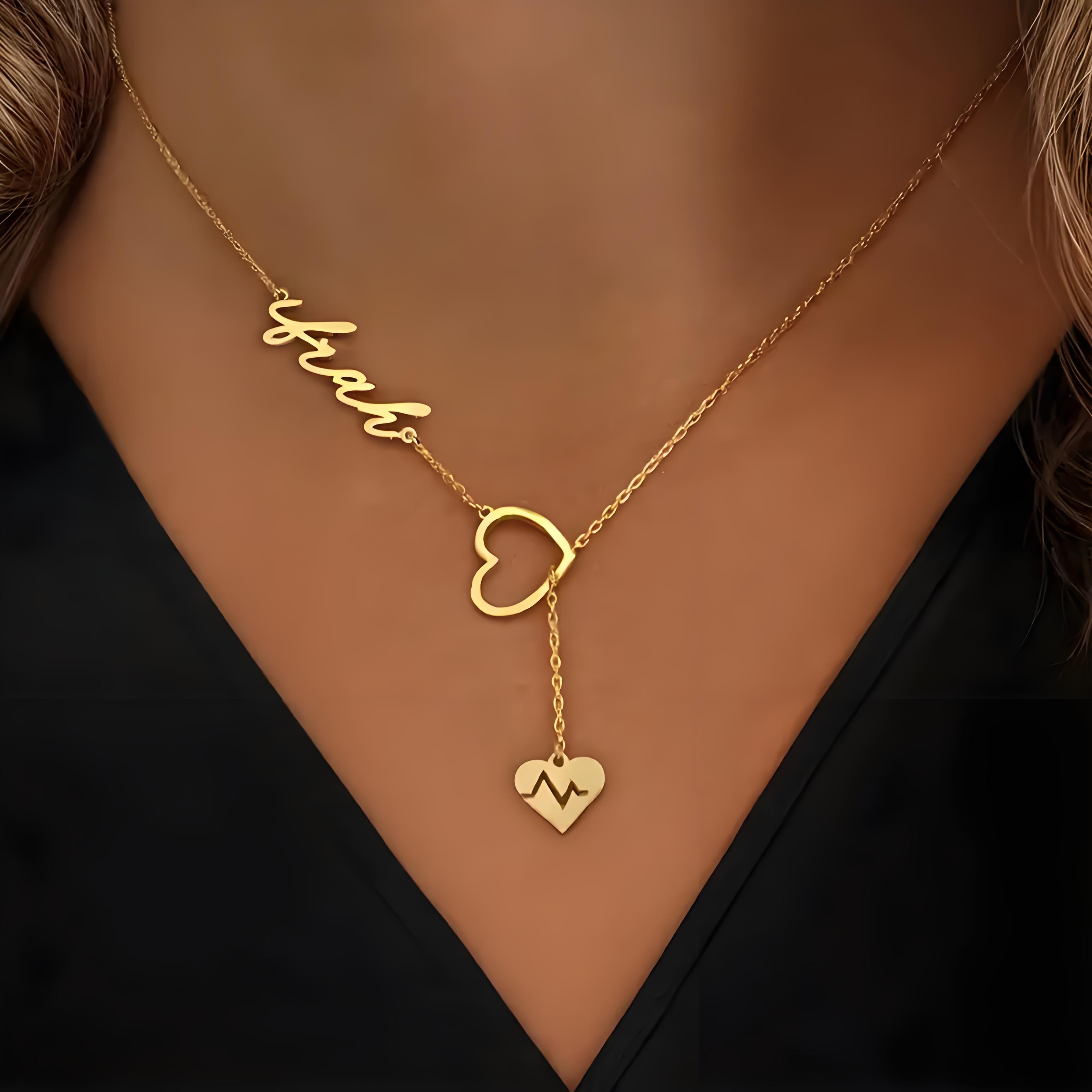 Birth Flower Necklace - Kalung Nama Detak Jantung Pasangan yang