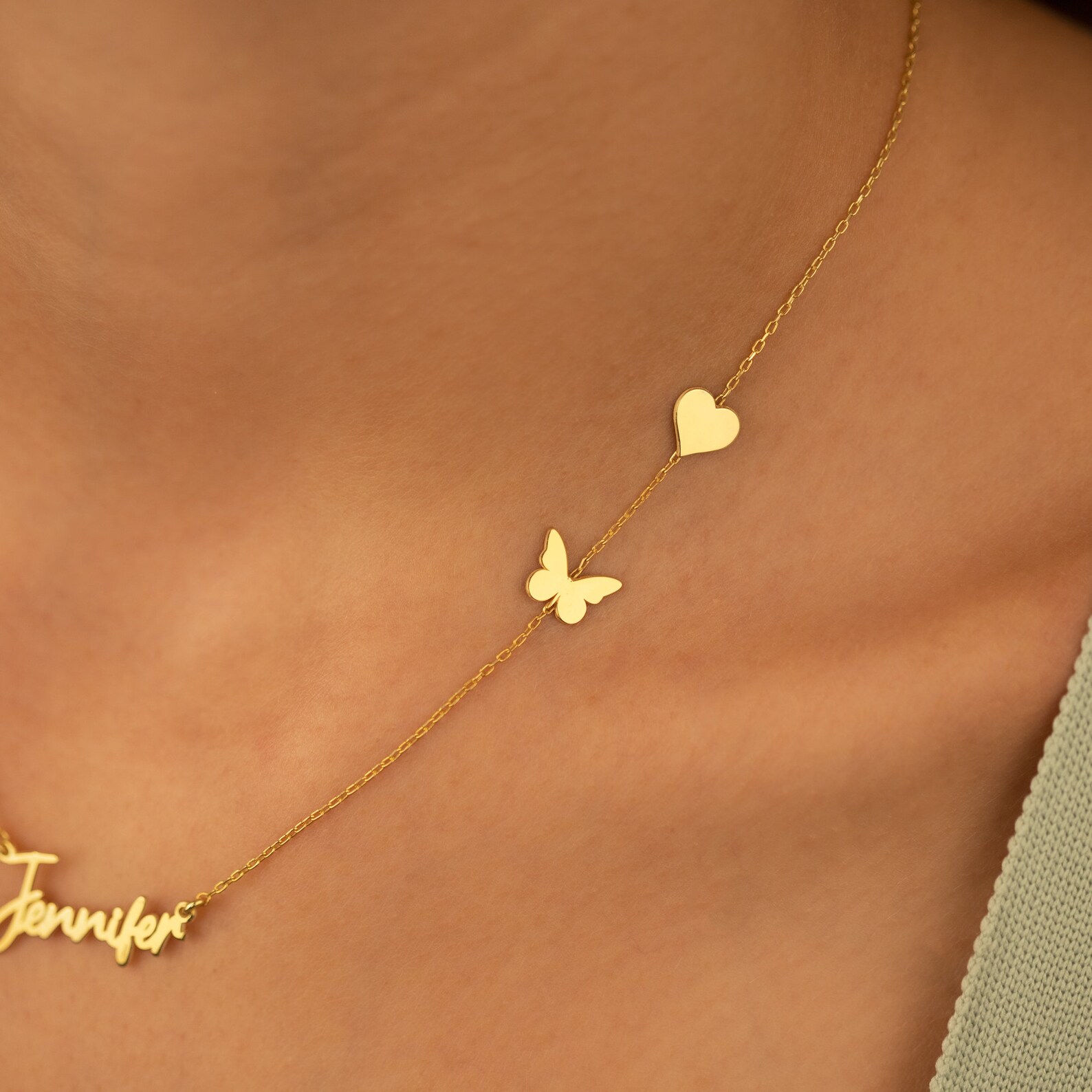 Kalung kupu-kupu kustom bentuk - Birth Flower Necklace ulasan dan harga