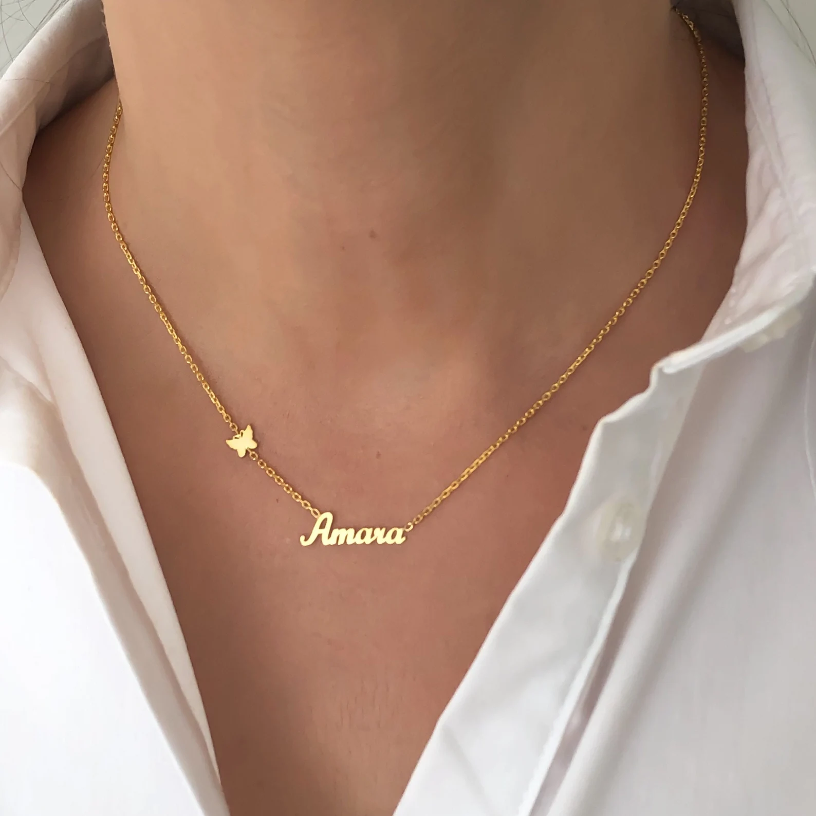 Kalung kupu-kupu kustom bentuk - Birth Flower Necklace ulasan dan harga